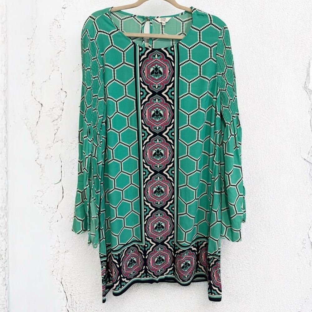 Crown & Ivy Rayon Long Bell Sleeve Dress – Size L